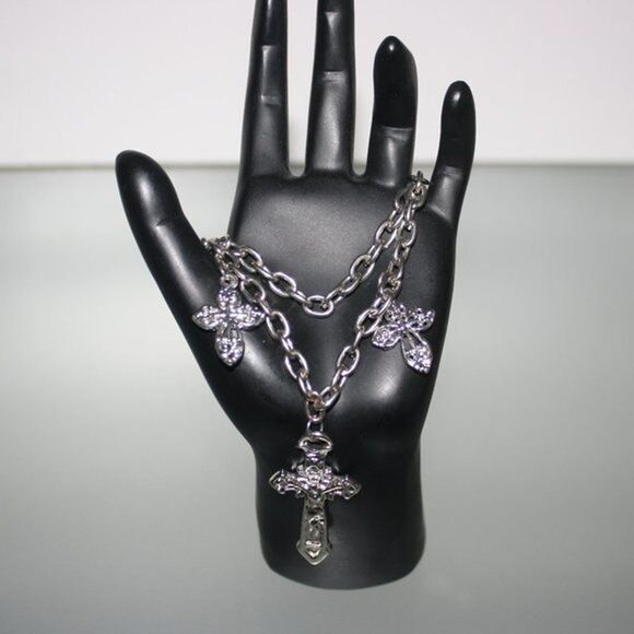 Silver Cross Bracelet Women's Fashion Jewelry Boho Faith Religion New - Picture 2 of 3